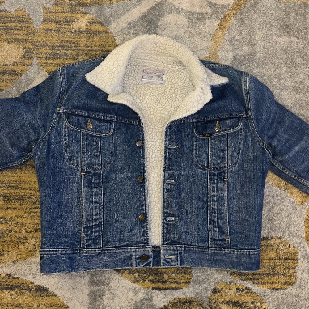 Vintage Lee Storm Rider Sherpa-Lined Denim Jean Jacket - M